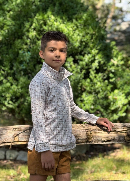 Plaid Mallard Boy Quarter Zip