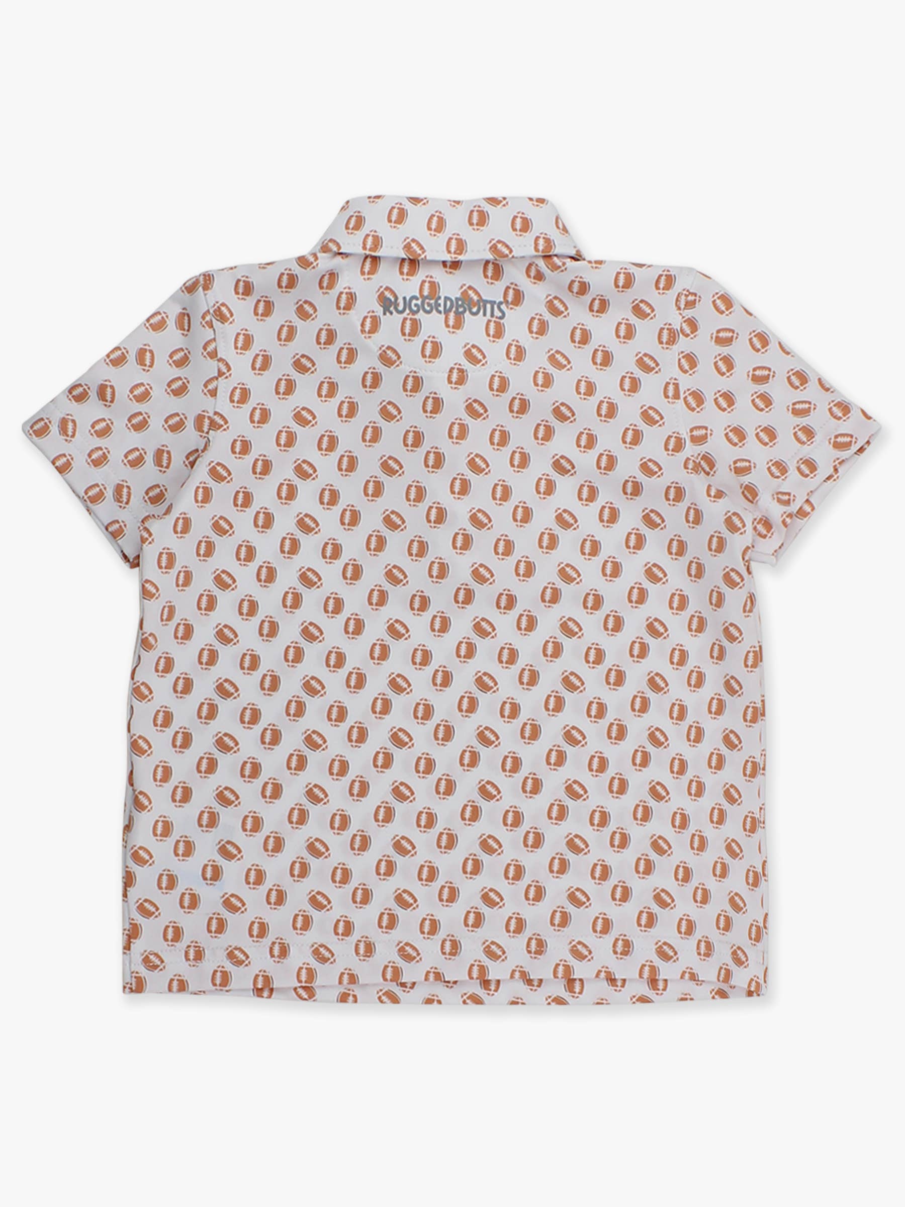 Boys Football Frenzy Knit Short Sleeve Performance Polo