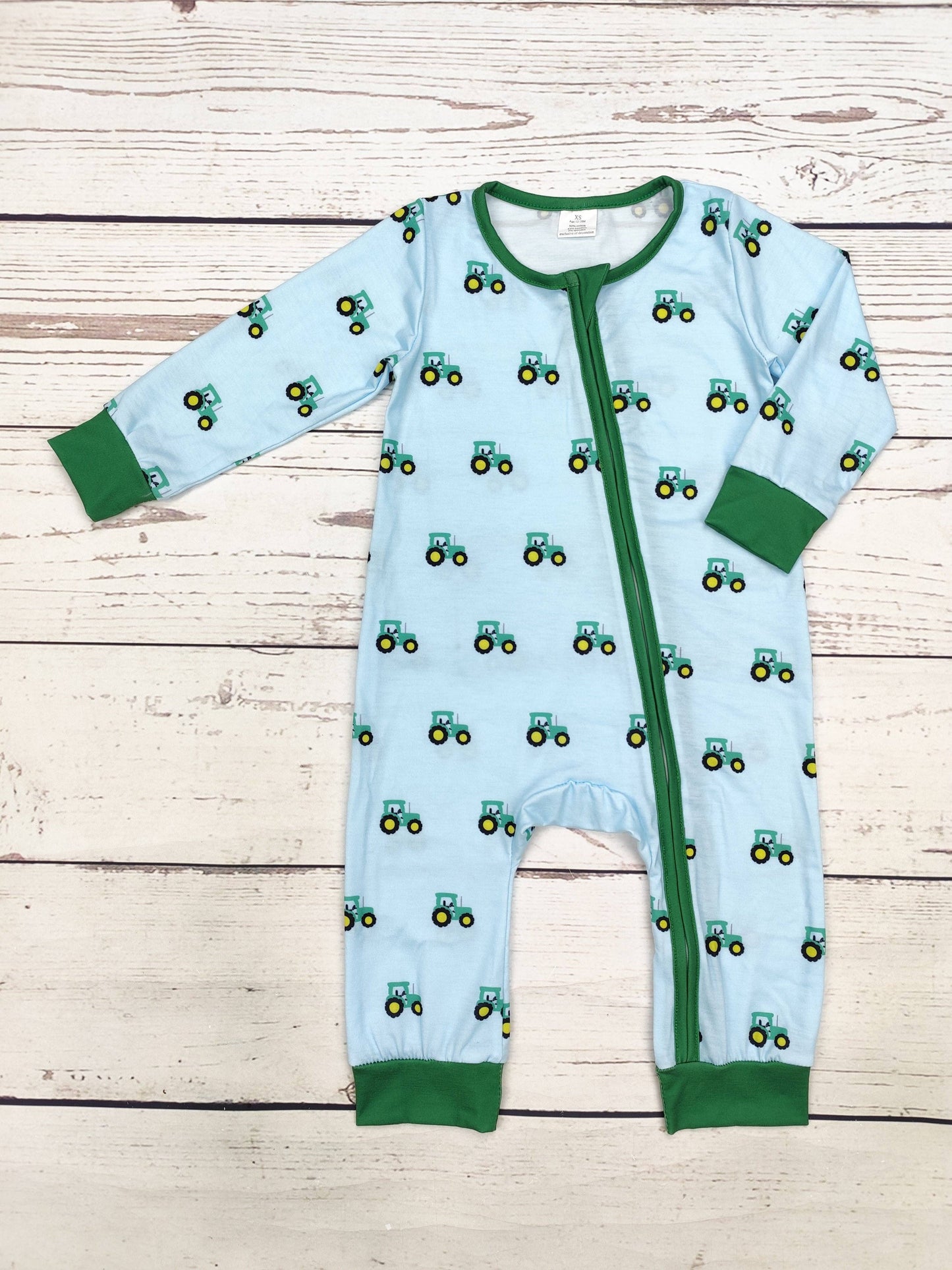 Boy Tractor Print  Zip Sleeper