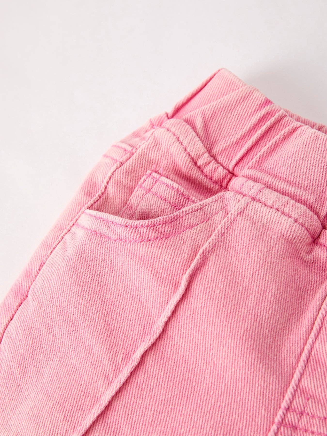 Pink Flared Elastic Jeans