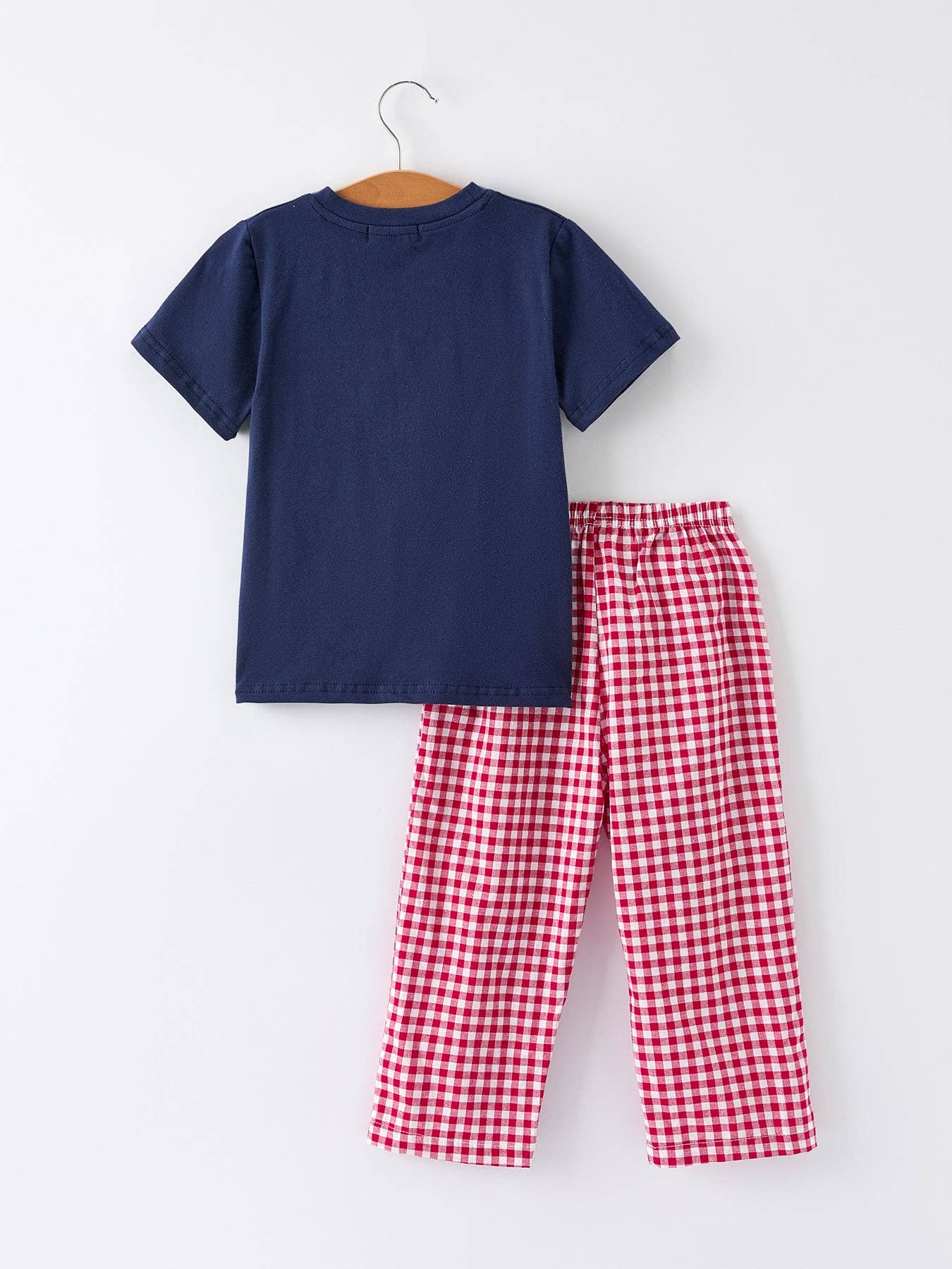 Christmas Holiday Celebration Boys Set: Navy with Santa Sleigh