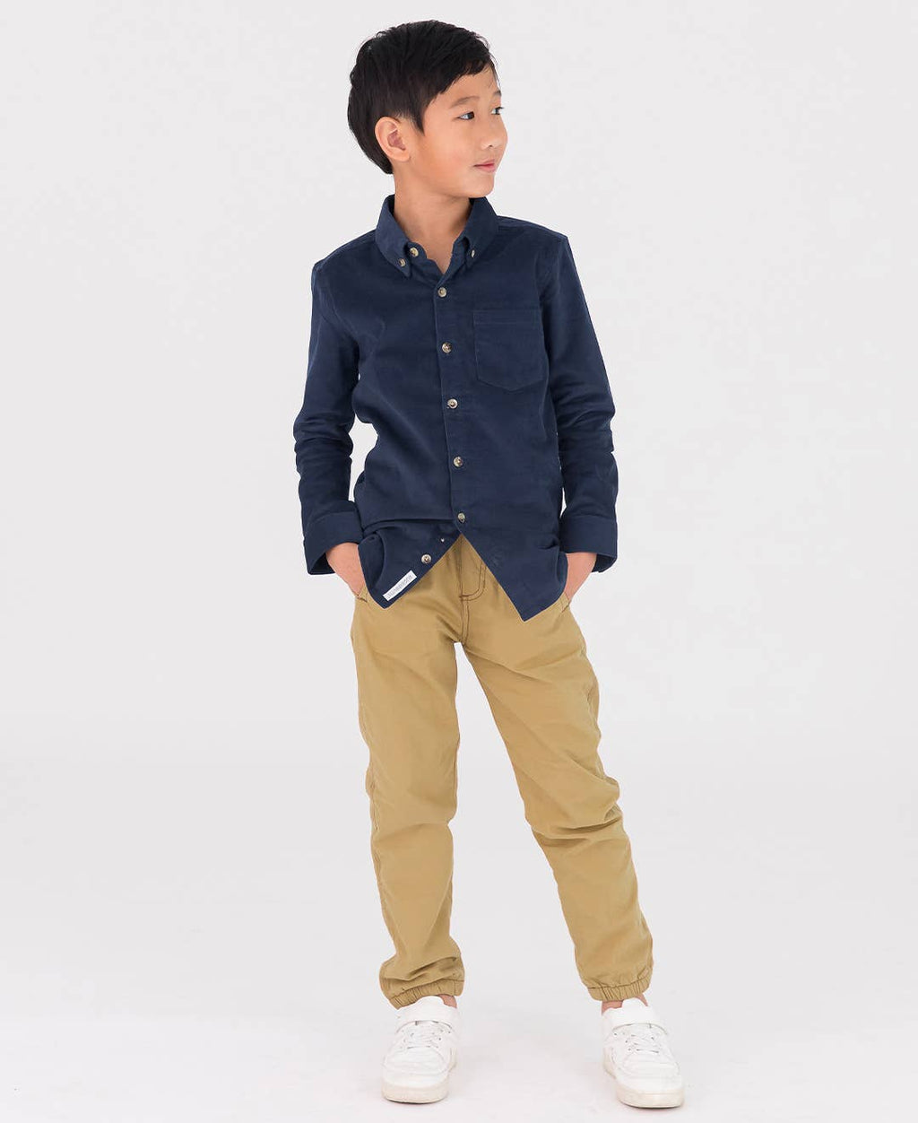 Boys Dark Khaki Jogger Pants