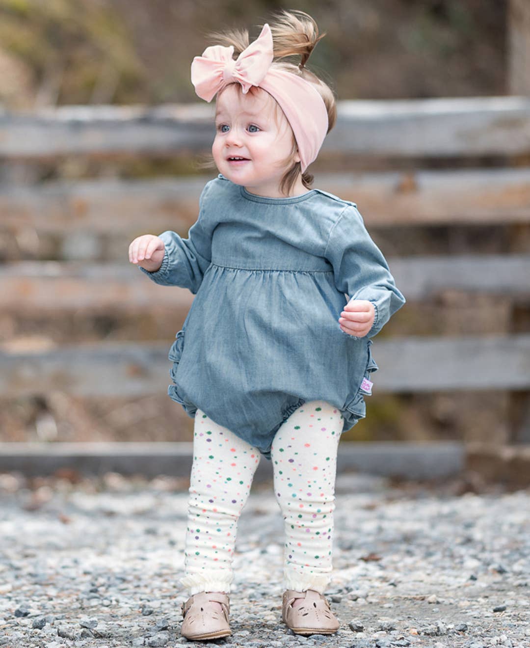 Girls Spotty Dots Patterned Footless Ruffle Tights