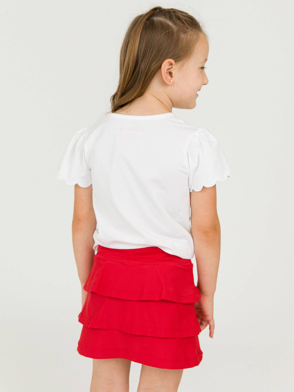 Girls Red Tiered Active Skort