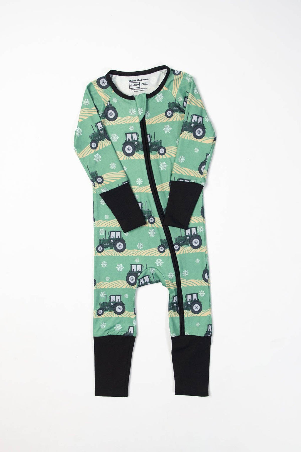 Green Tractor Christmas Baby Zippy