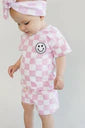 Checkered Shorts Set | Pink Ã— 1