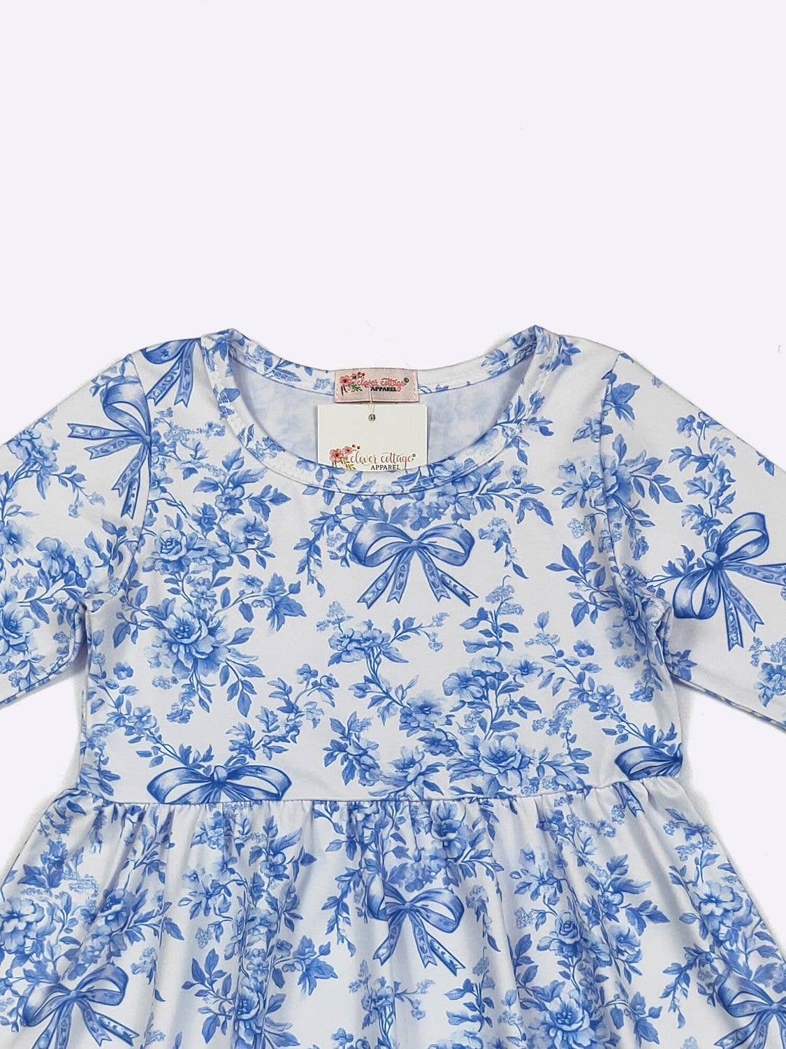Blue Chinoiserie Girls Dress
