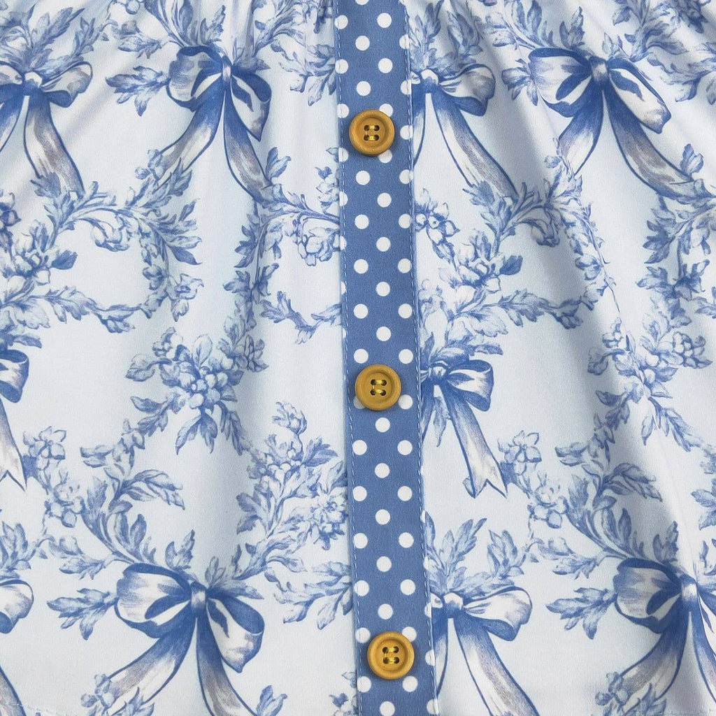 Blue Damask Girls Dress