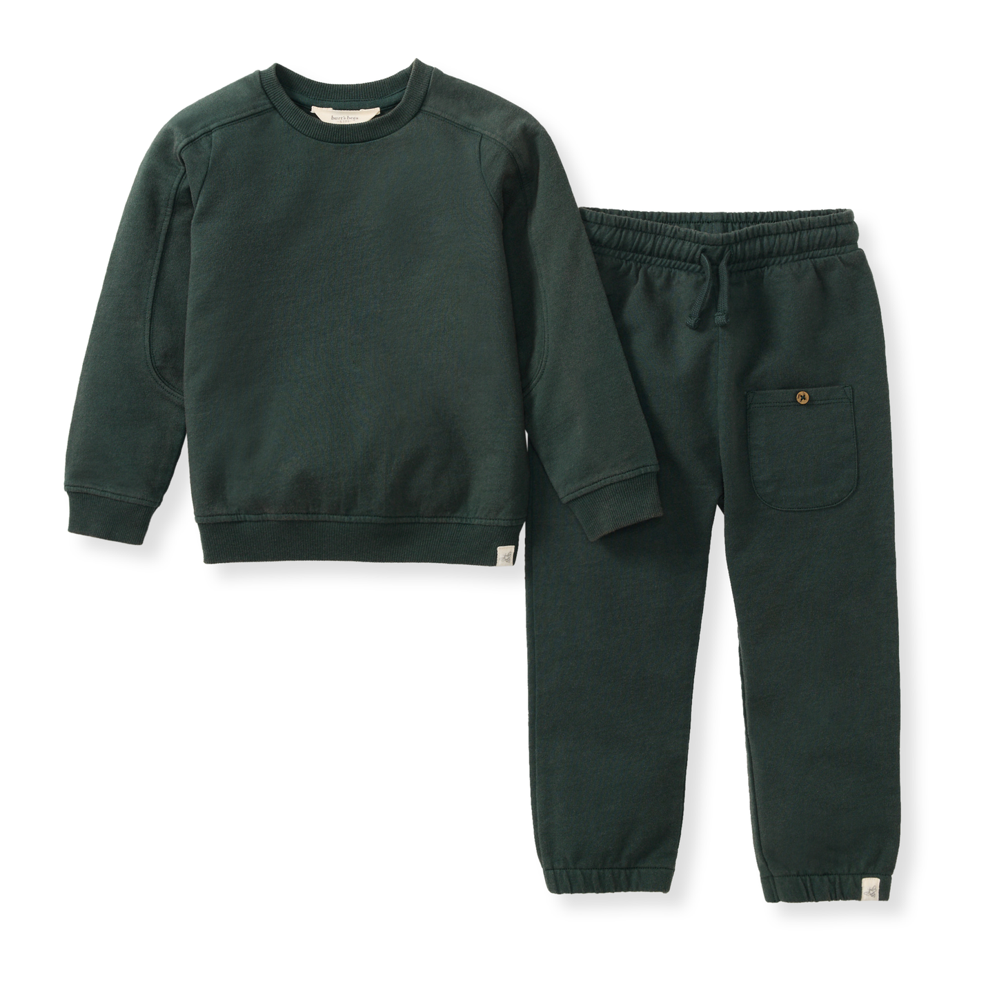 Acid Wash Sweatshirt & Pants Set - Zucchini Green