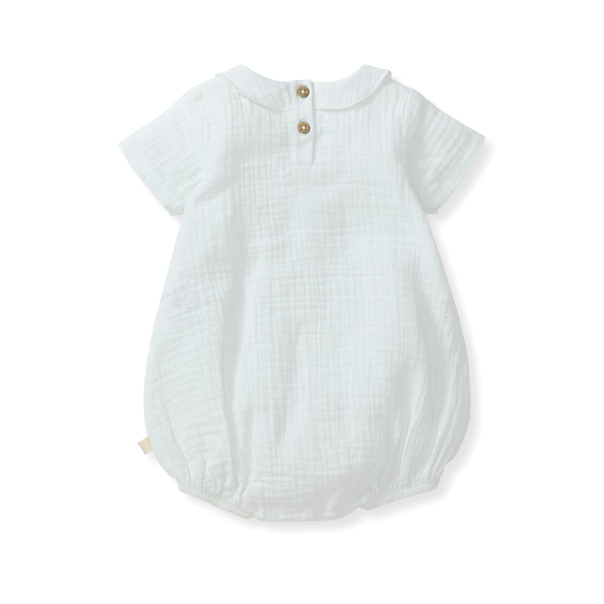 Baby Boy Muslin Collar Bubble Romper