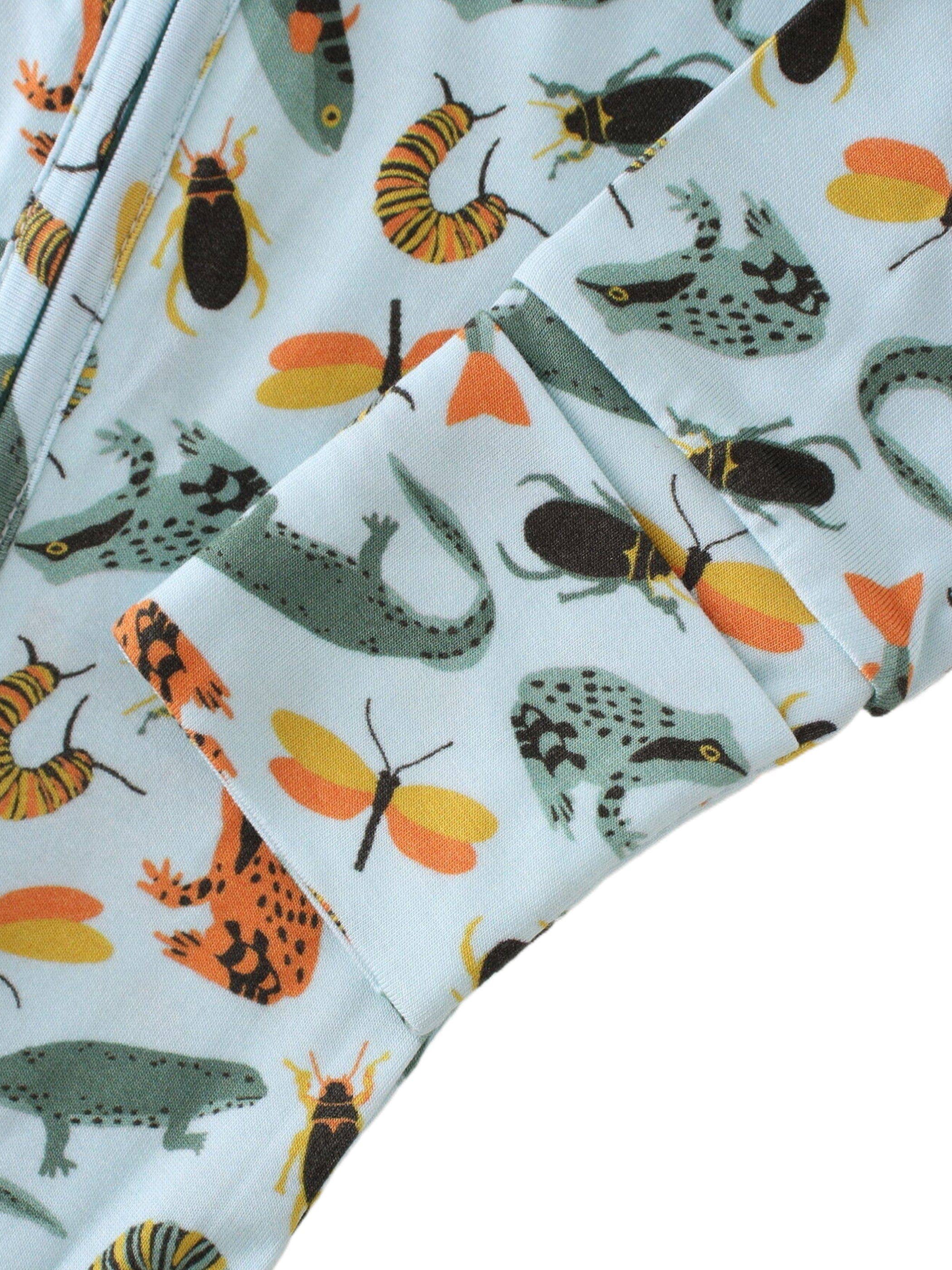 PoshTOT Lizards & Bugs Bamboo Baby Convertible Zippy Romper
