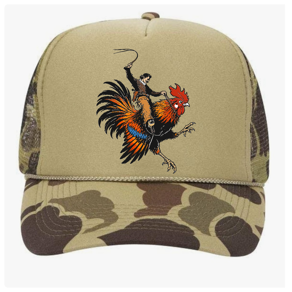 Tan Camo Rodeo Trucker Hat Fishing Hunting