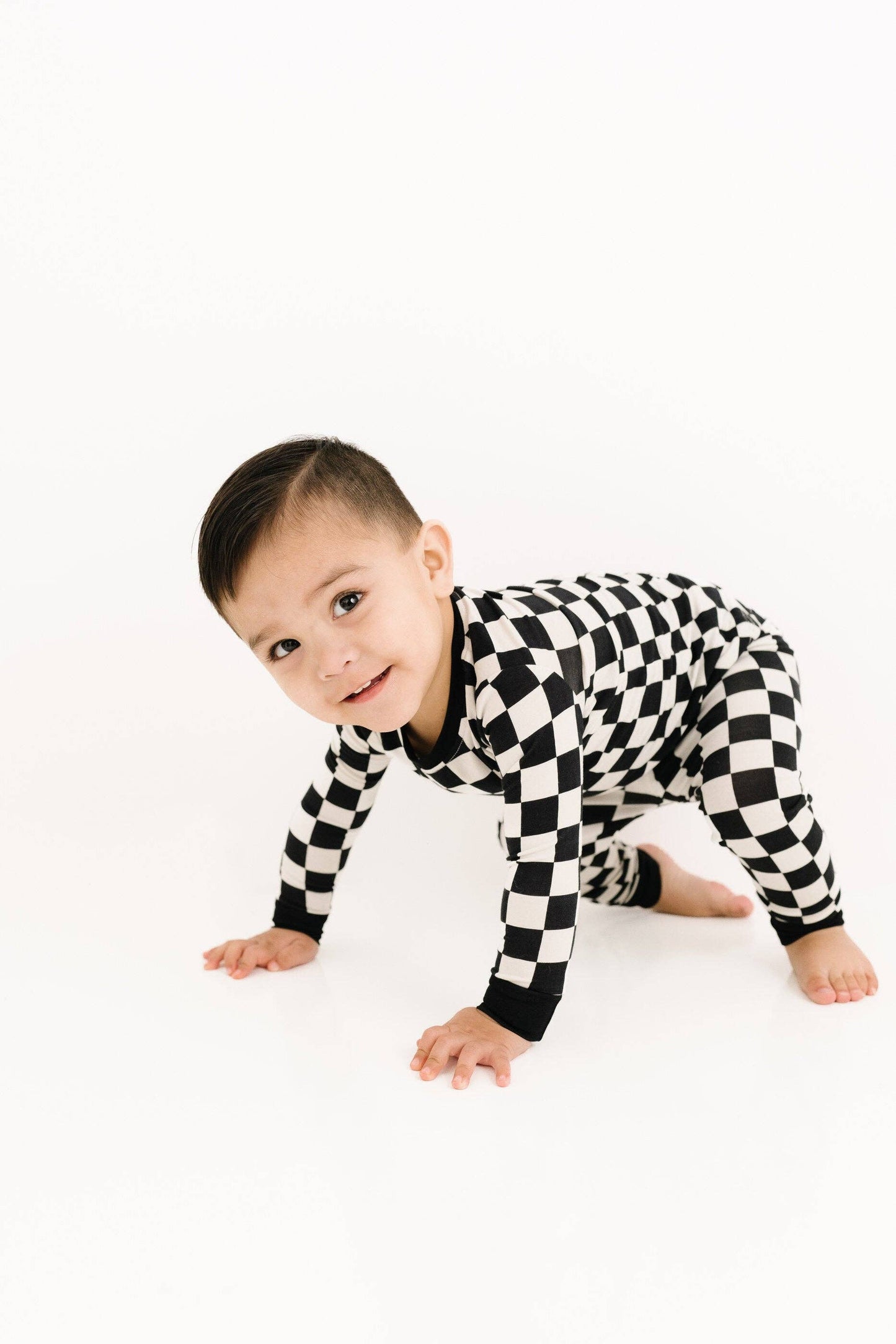 Black Checkered Bamboo Set