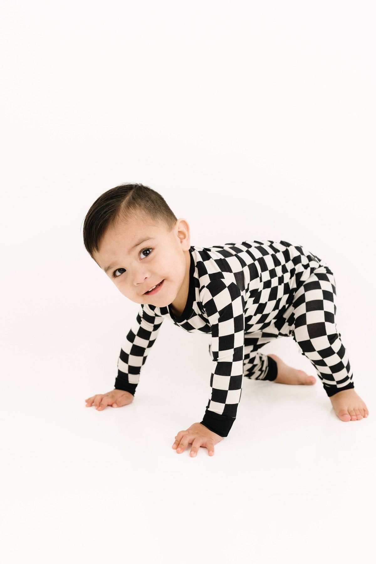 Black Checkered Bamboo Set