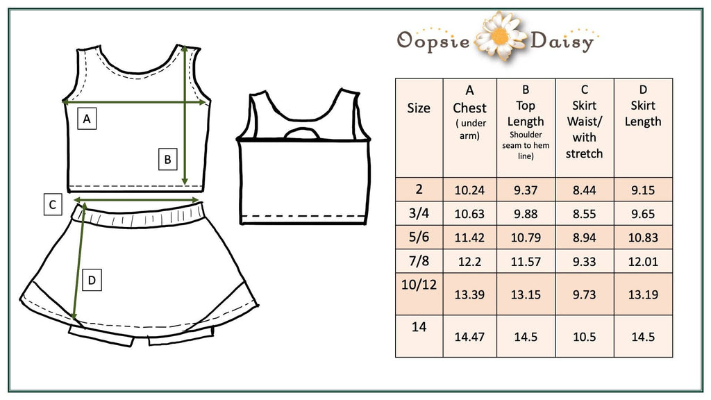 Kids Floral & Coral 2 Piece Athletic Active Skirt Sport Set