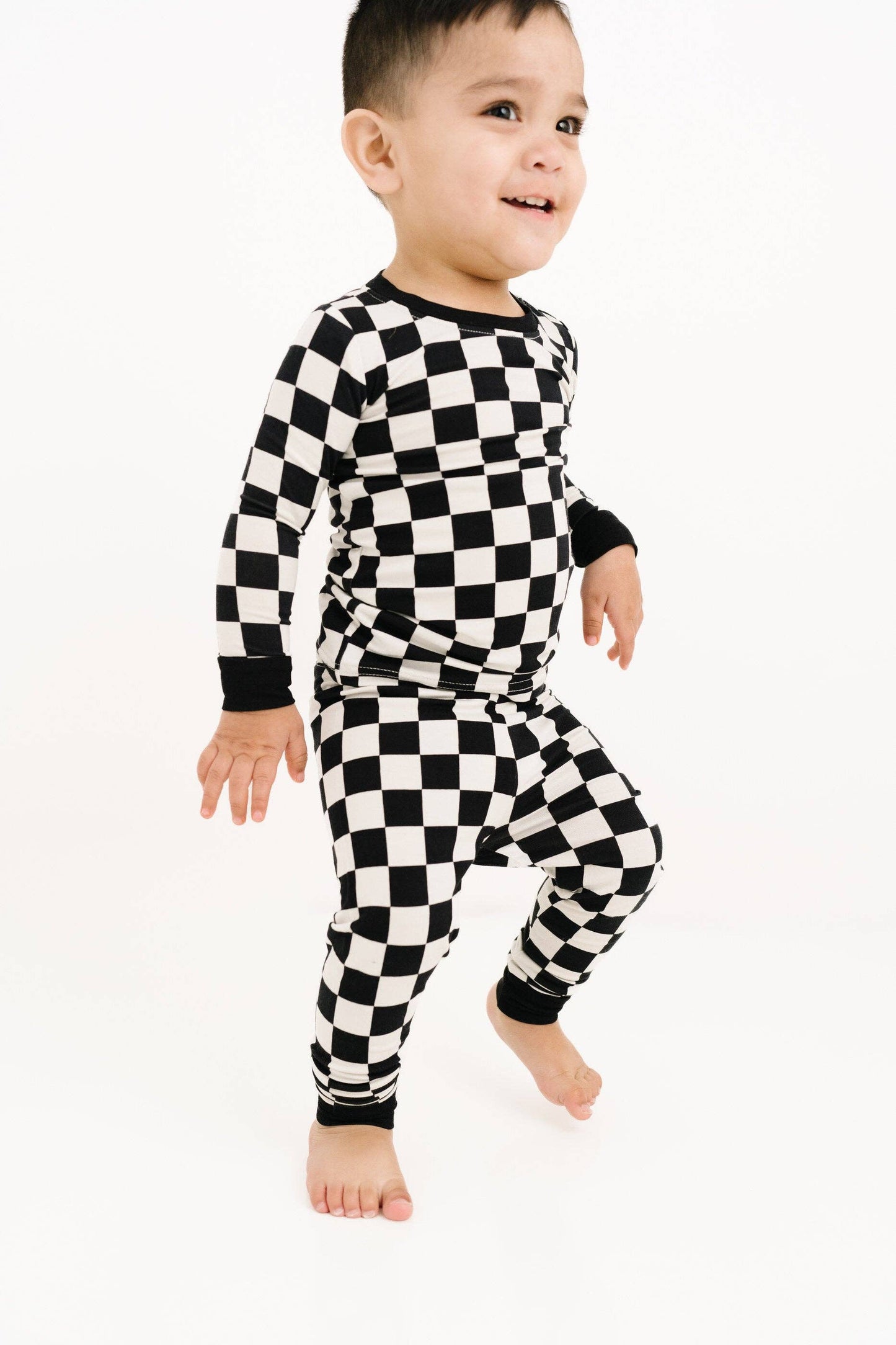 Black Checkered Bamboo Set