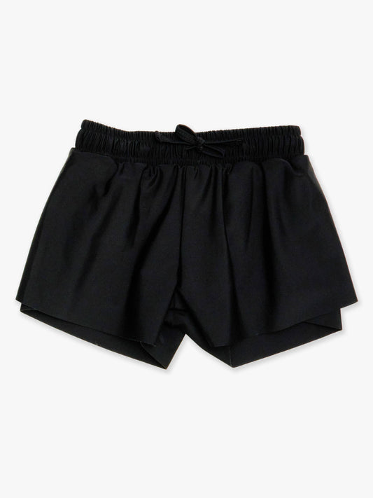 Girls Black Active Butterfly Shorts