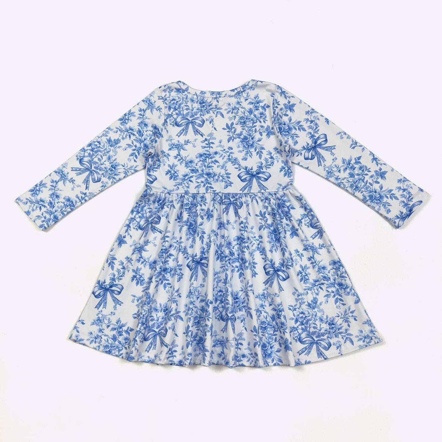 Blue Chinoiserie Girls Dress