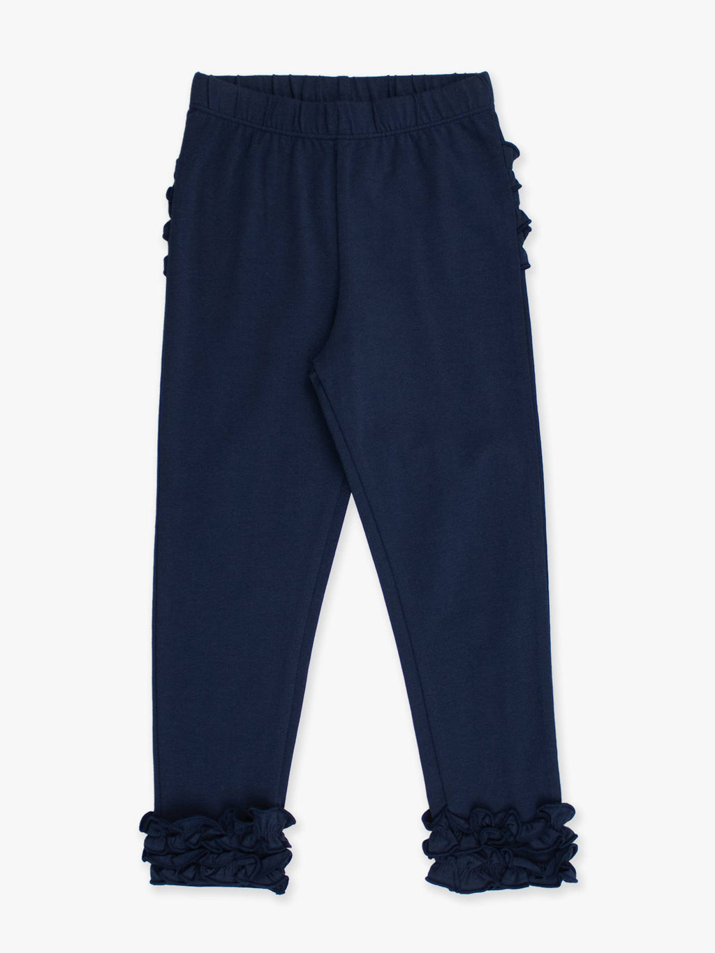 Toddler Girls Dark Navy Classic Ruffle Leggings with Signature Rear Ruffles