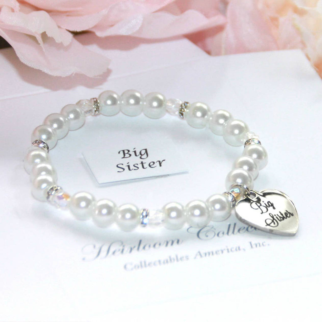 Big Sister Pearl Bracelet with Heart Charm CJ-163