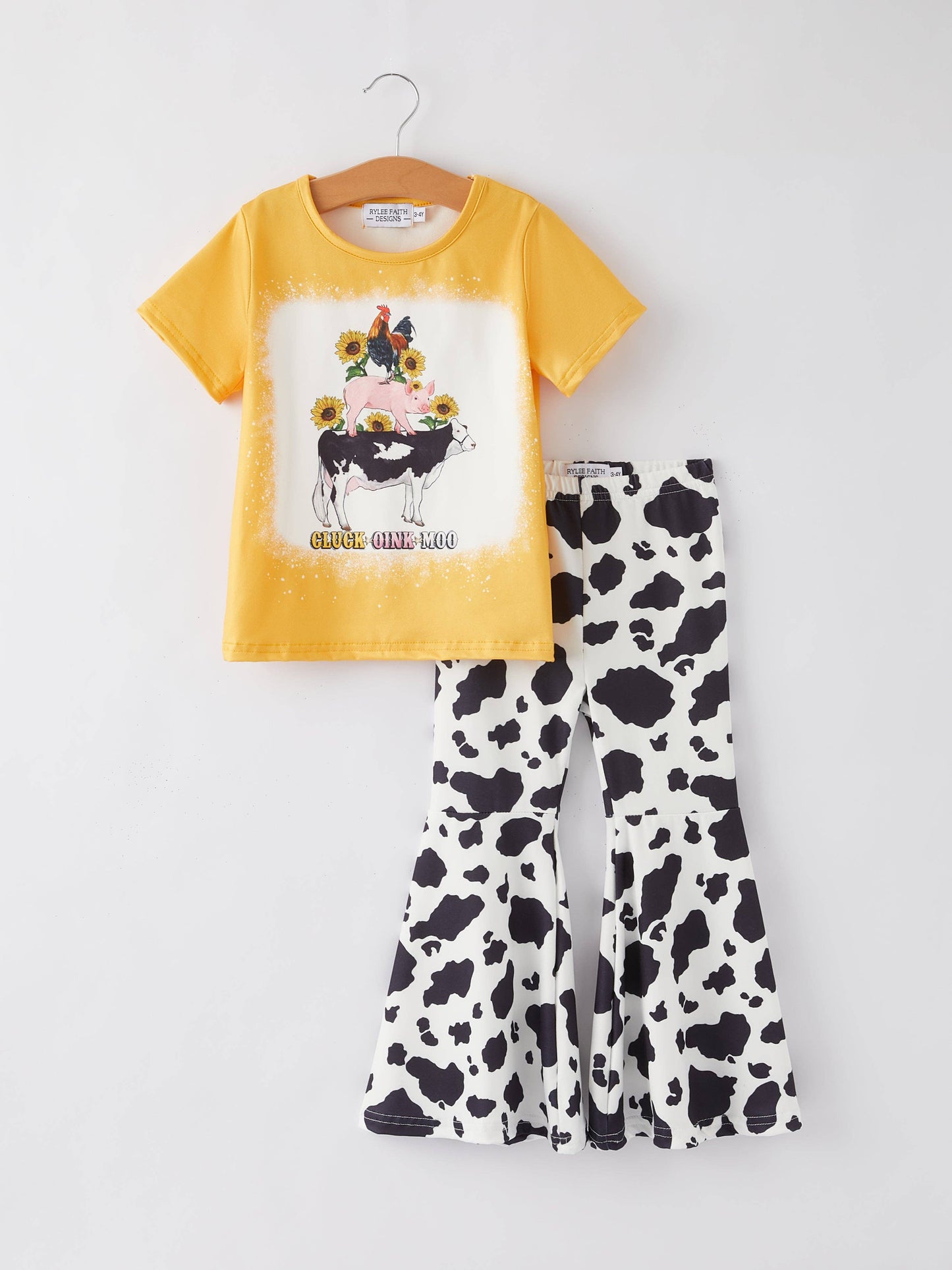 Girls Western Cow Leopard 2 Piece Set