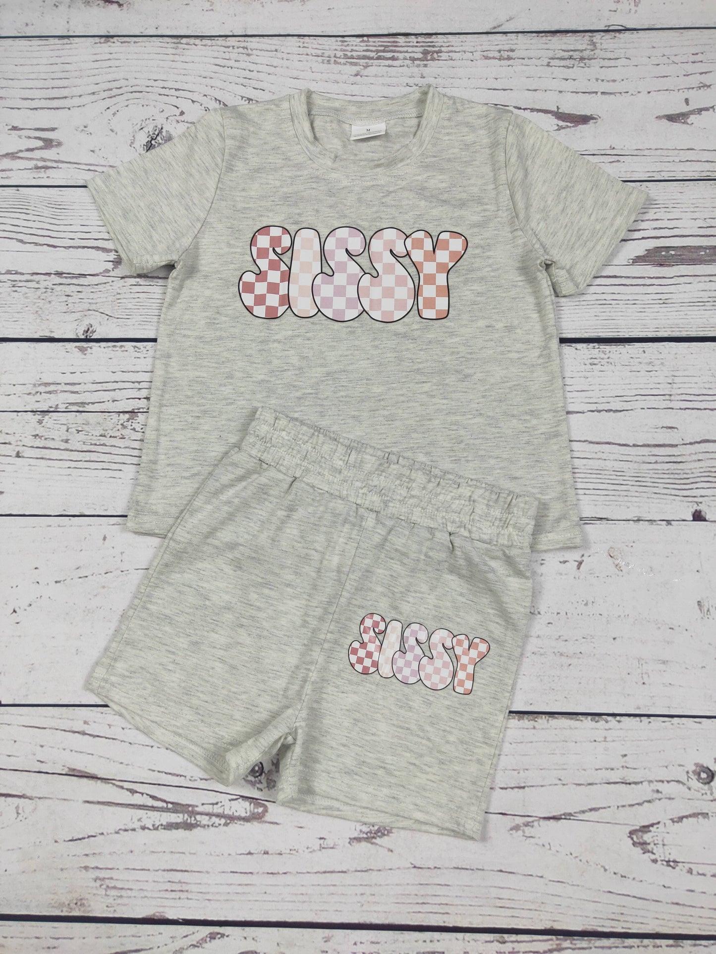 Checkered SISSY Baby Kids Outfit
