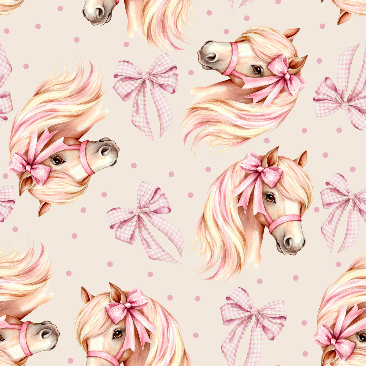 Blush Pony Parade Bamboo Shorts Set