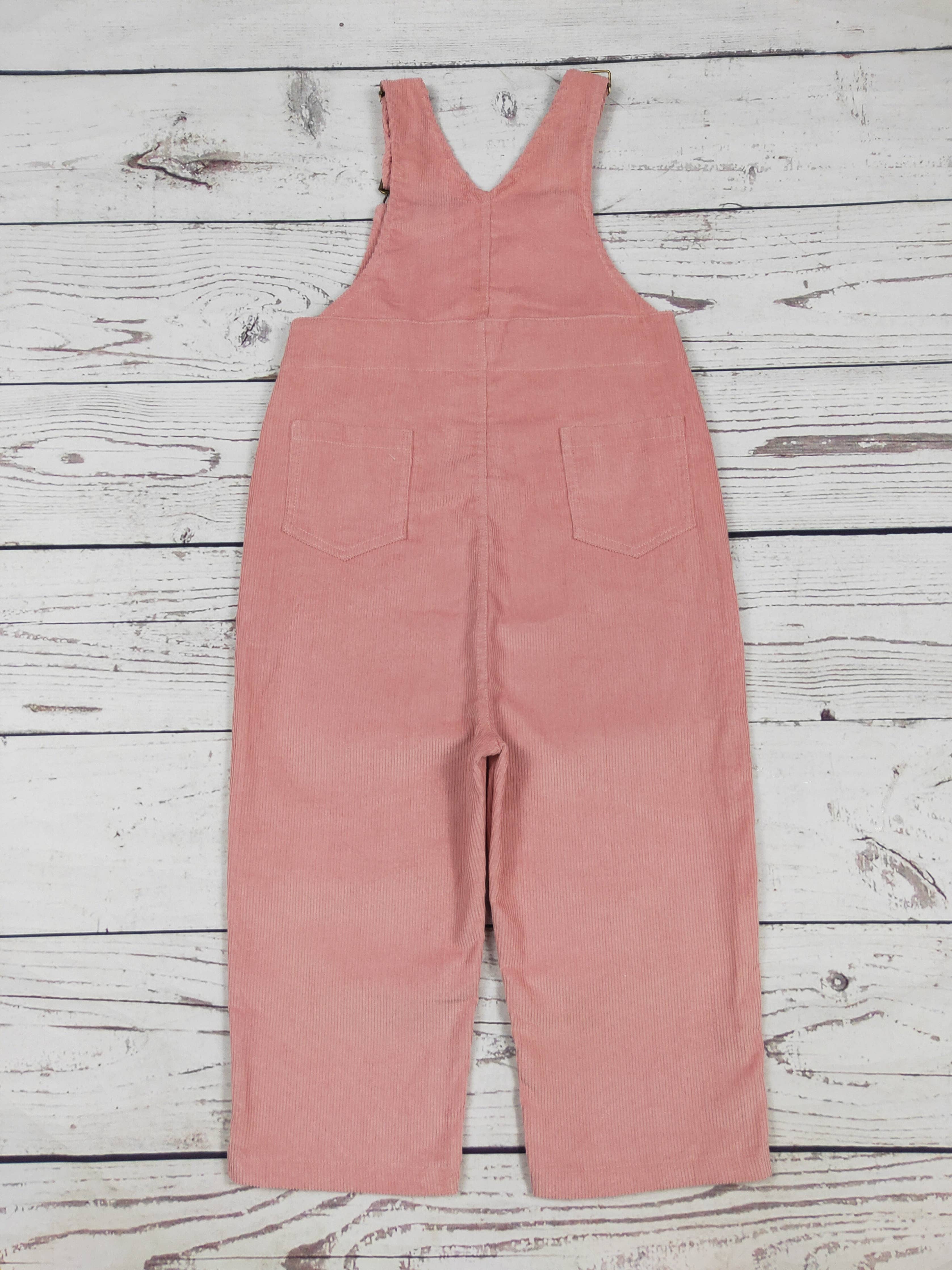 Toddler Kids Pink Corduroy Overalls