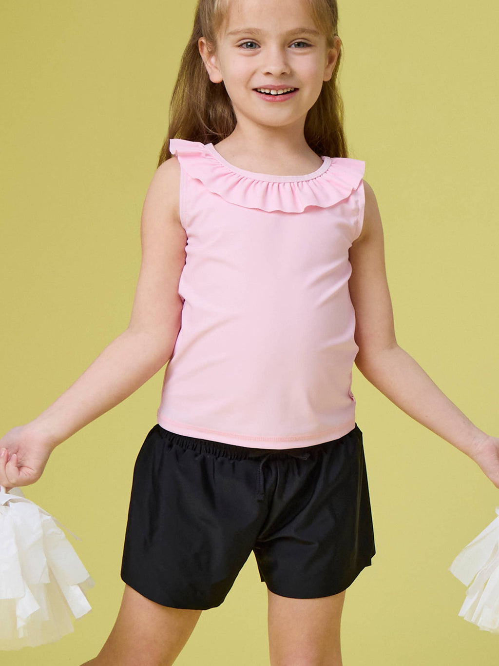 Girls Black Active Butterfly Shorts
