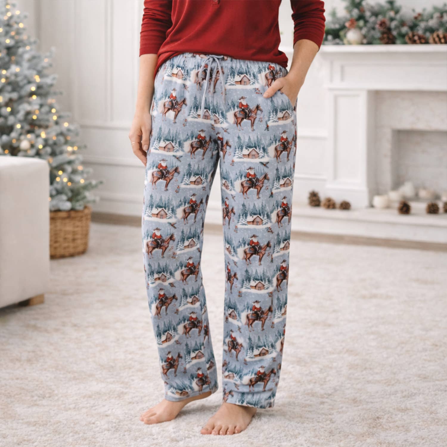 Cowboy Christmas Family Matching Soft Bamboo Pajamas
