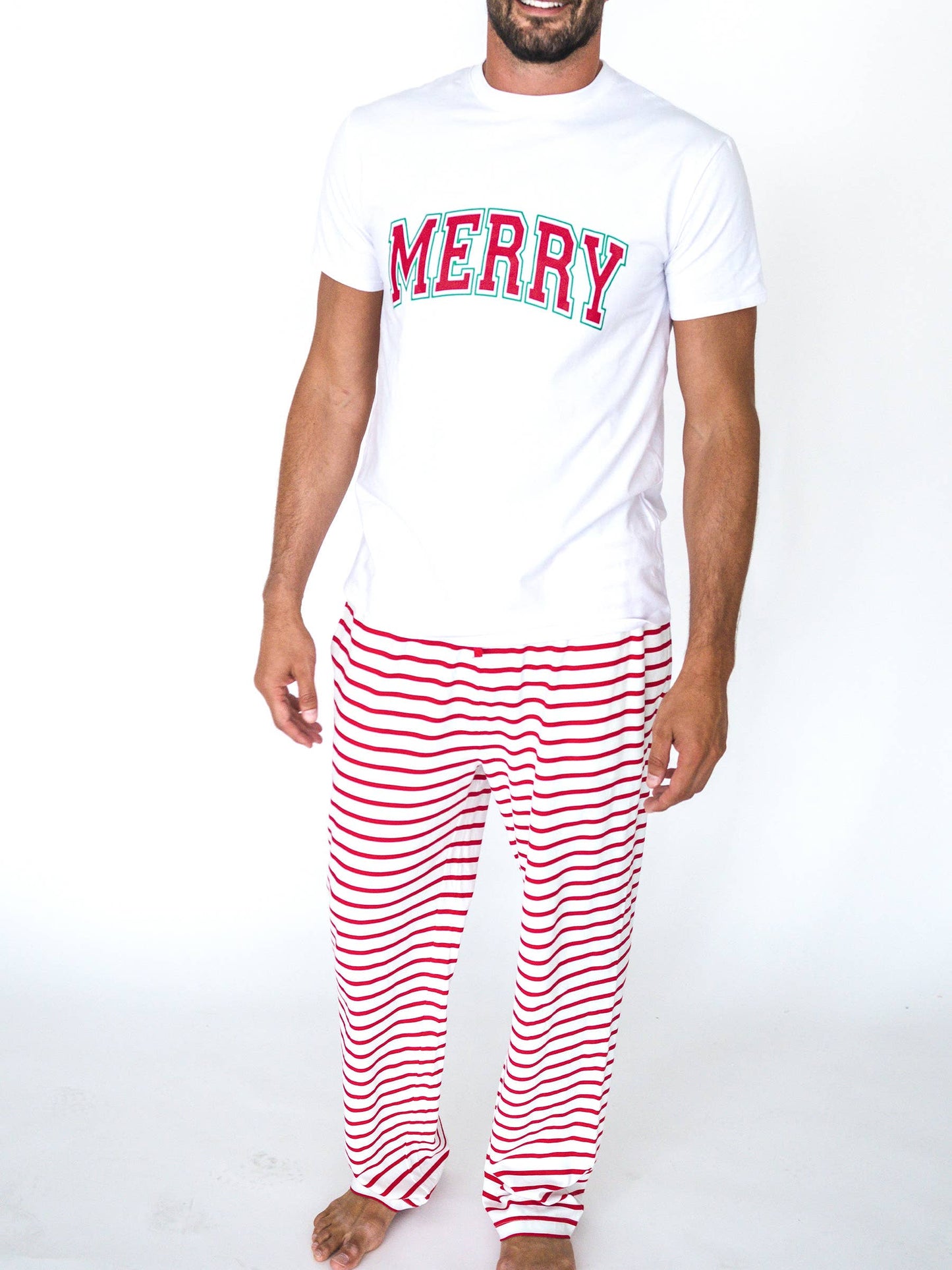 SoftSnooze™ Adult Cotton Modal Red & White Stripe Pajama Pants