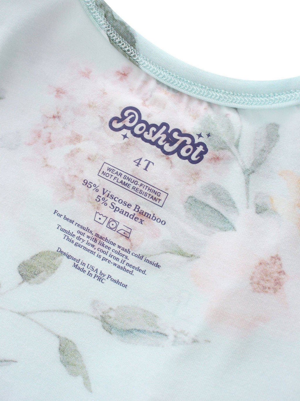 PoshTOT Green Hydrangea Print 2 Piece Short Sleeves PJ Set