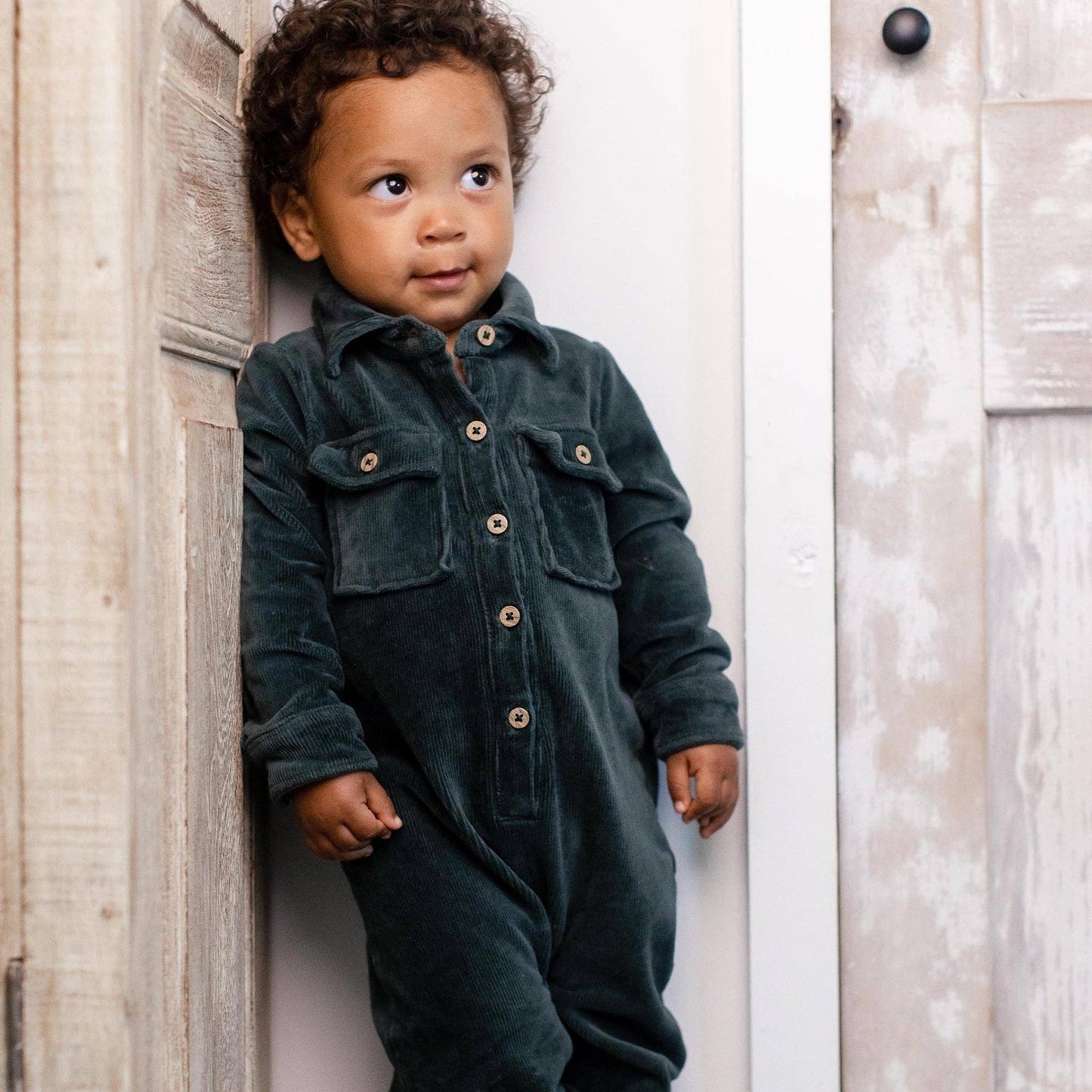 Knit Corduroy Baby Boy Jumpsuit