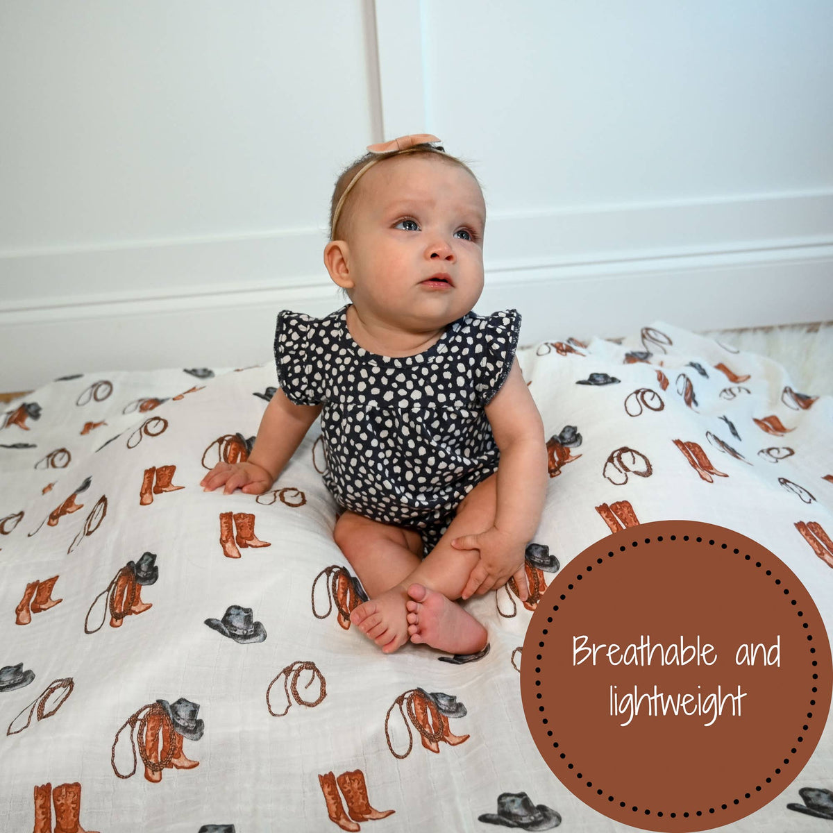 Baby Muslin Swaddle Blanket 47x47  Better In Boots
