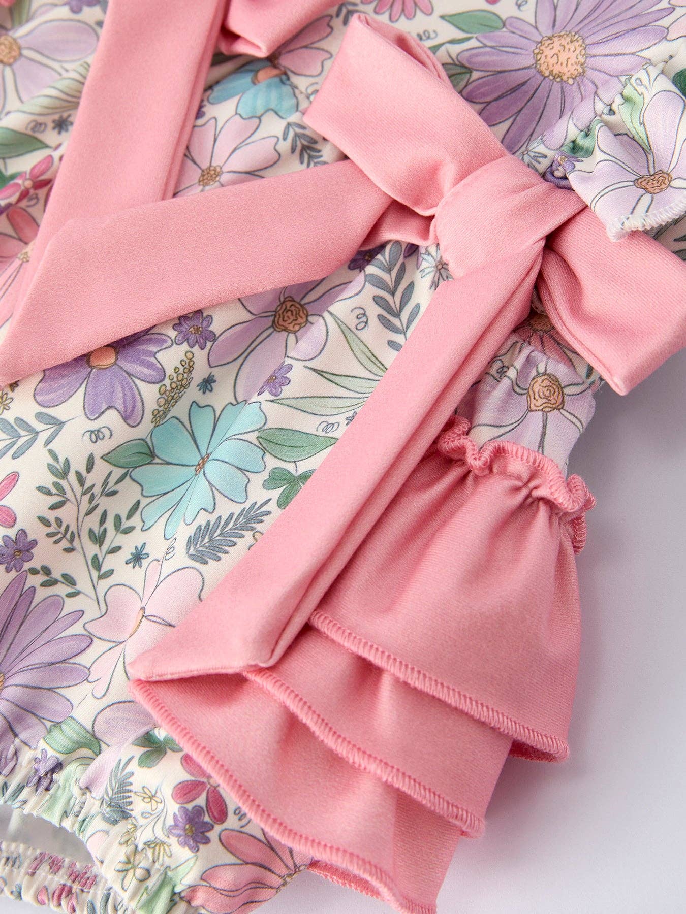 Girls Pink Floral Sleeveless Baby Girls Romper