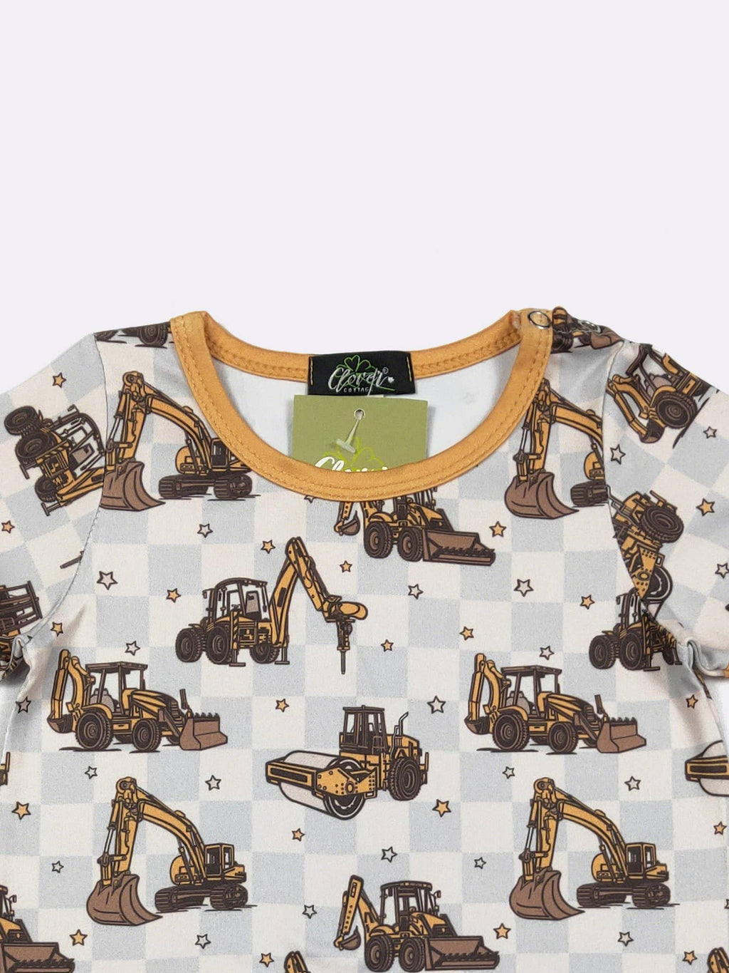 Construction Check Boy Romper