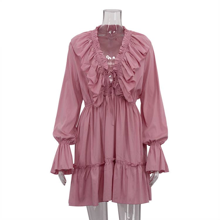 Long sleeve ruffle dress