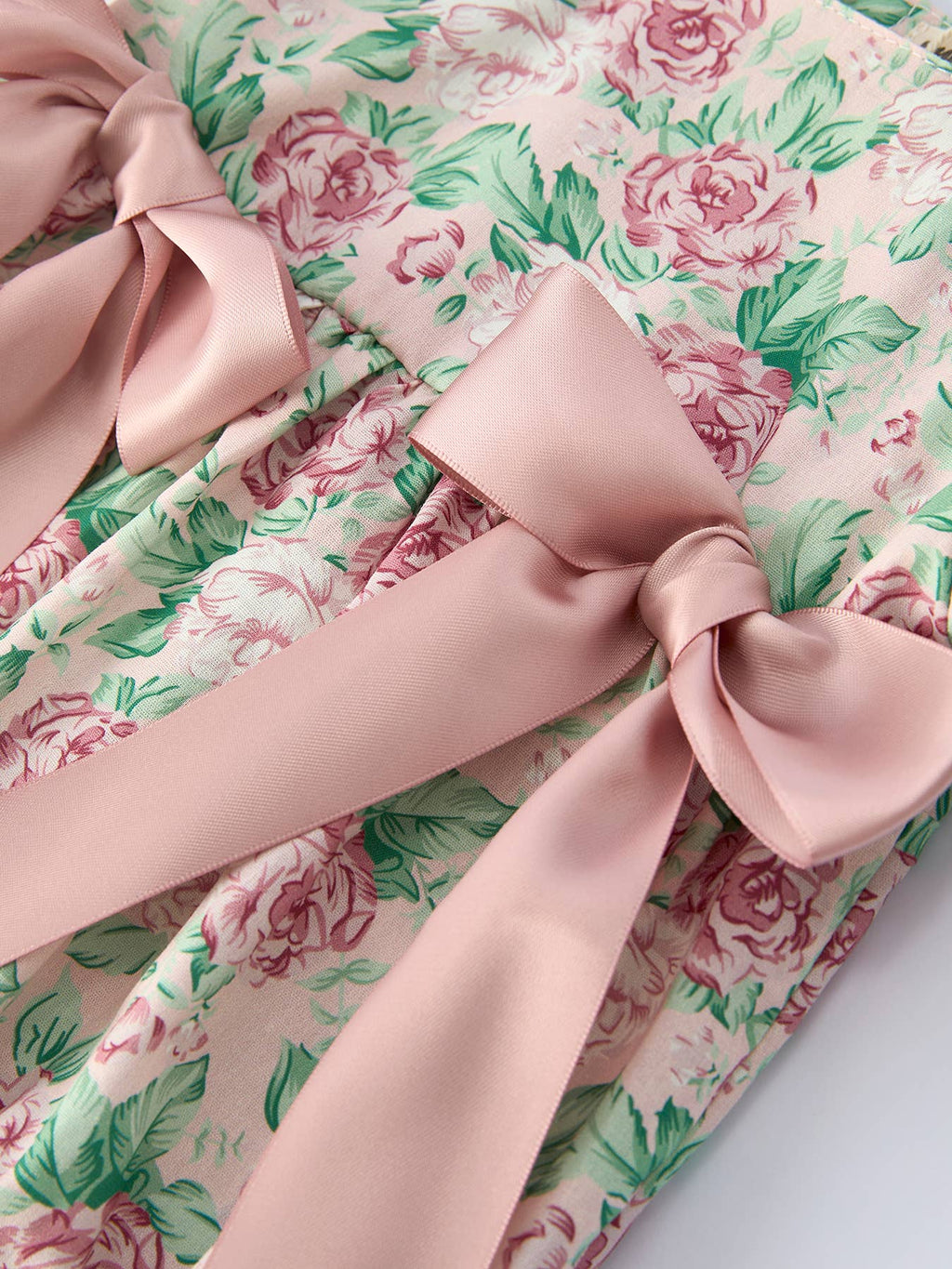 Vintage Rose Baby Girls Romper