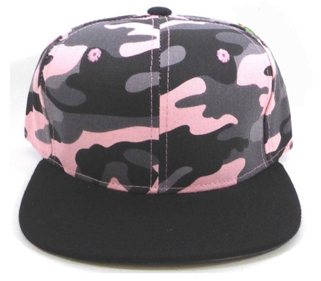 Baby Pink Camo 6 Panel Snapback HAt