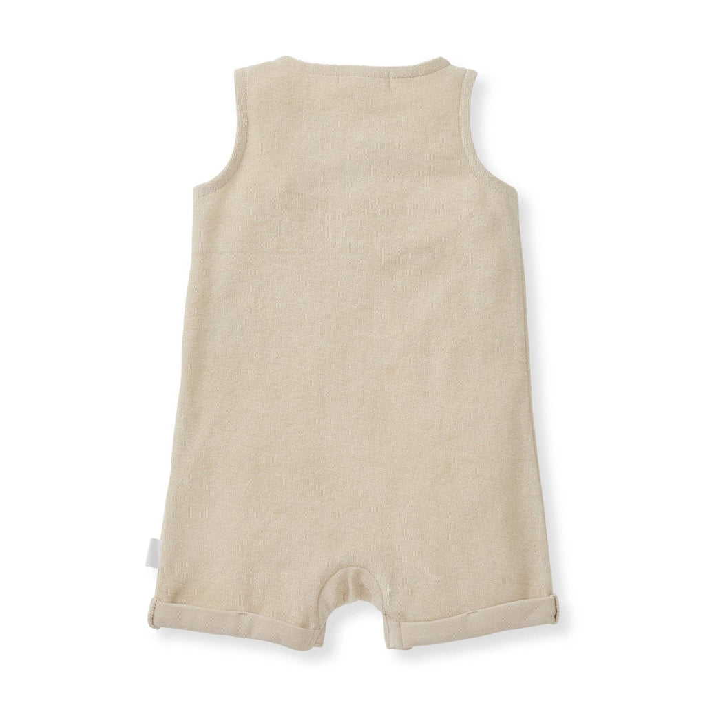 Terry Organic Baby Boy Romper - Fossil