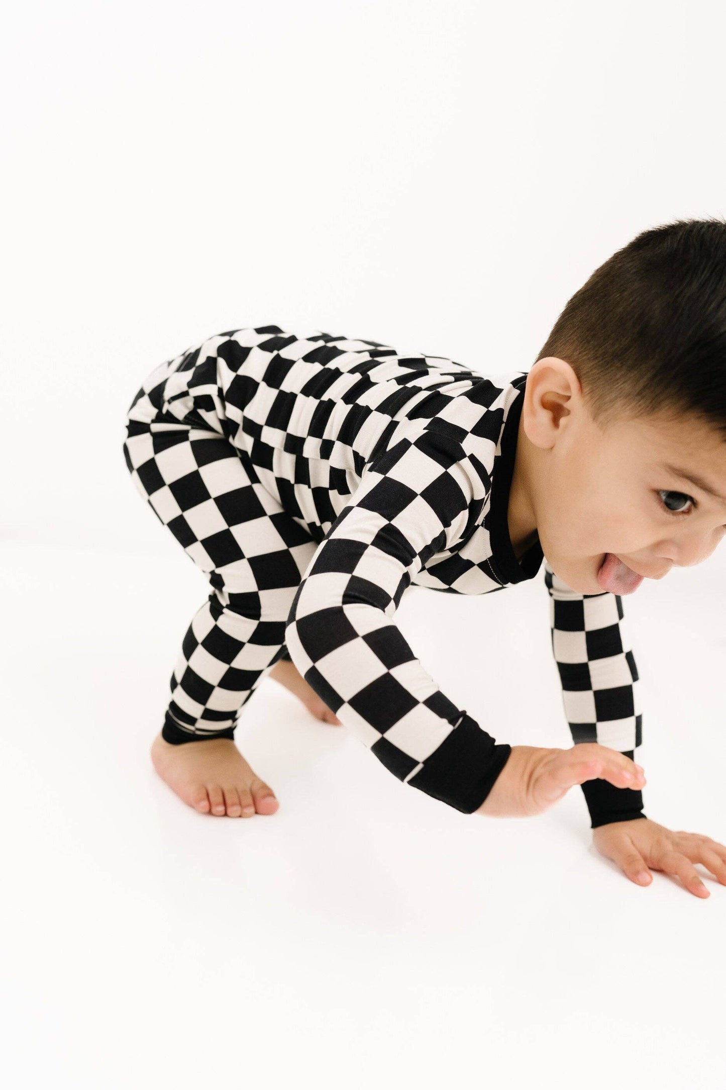 Black Checkered Bamboo Set