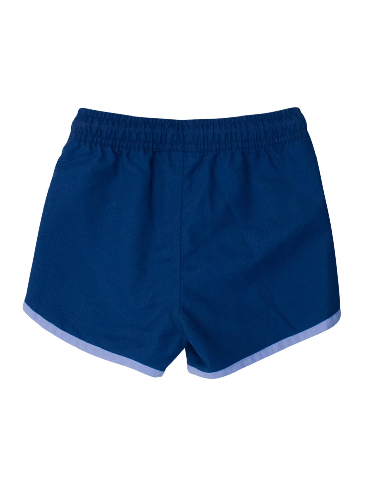 Boys Navy Dolphin Hem Swim Trunks