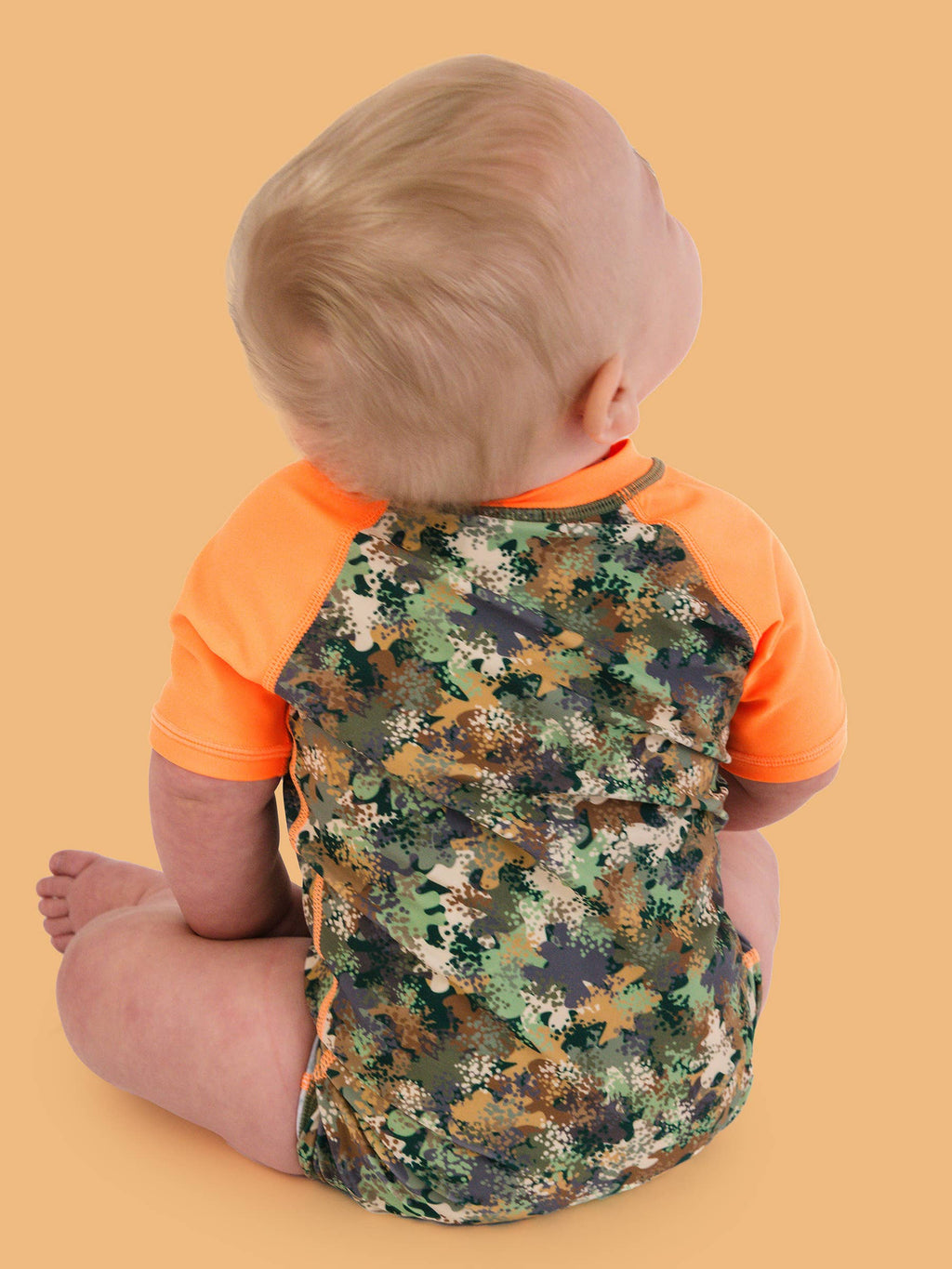 Baby Boys Classic Camo Short Sleeve One Piece Rash Guard Swimsuit