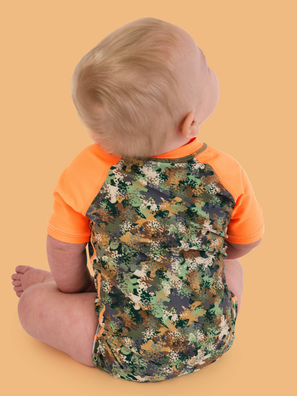 Baby Boys Classic Camo Short Sleeve One Piece Rash Guard Swimsuit