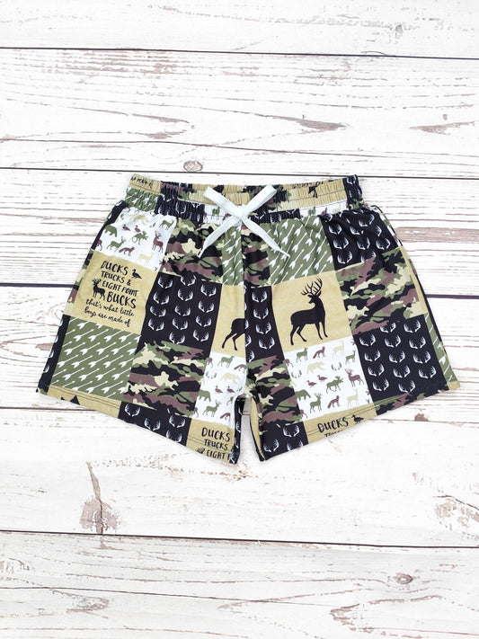 Boys Camouflage Deer Printed Swim Shorts