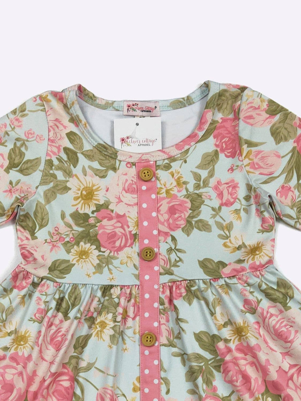 Antique Rose Girls Dress 3/4 Sleeve