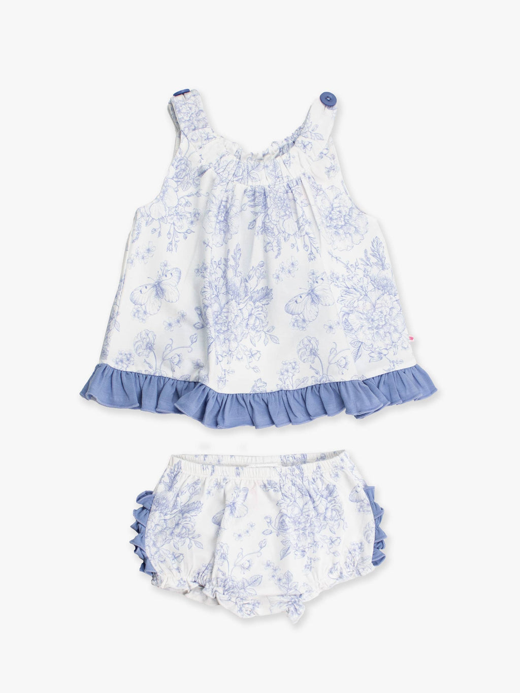 Baby Girls Periwinkle Butterfly Garden Knit Swing Top & Bloomer Set