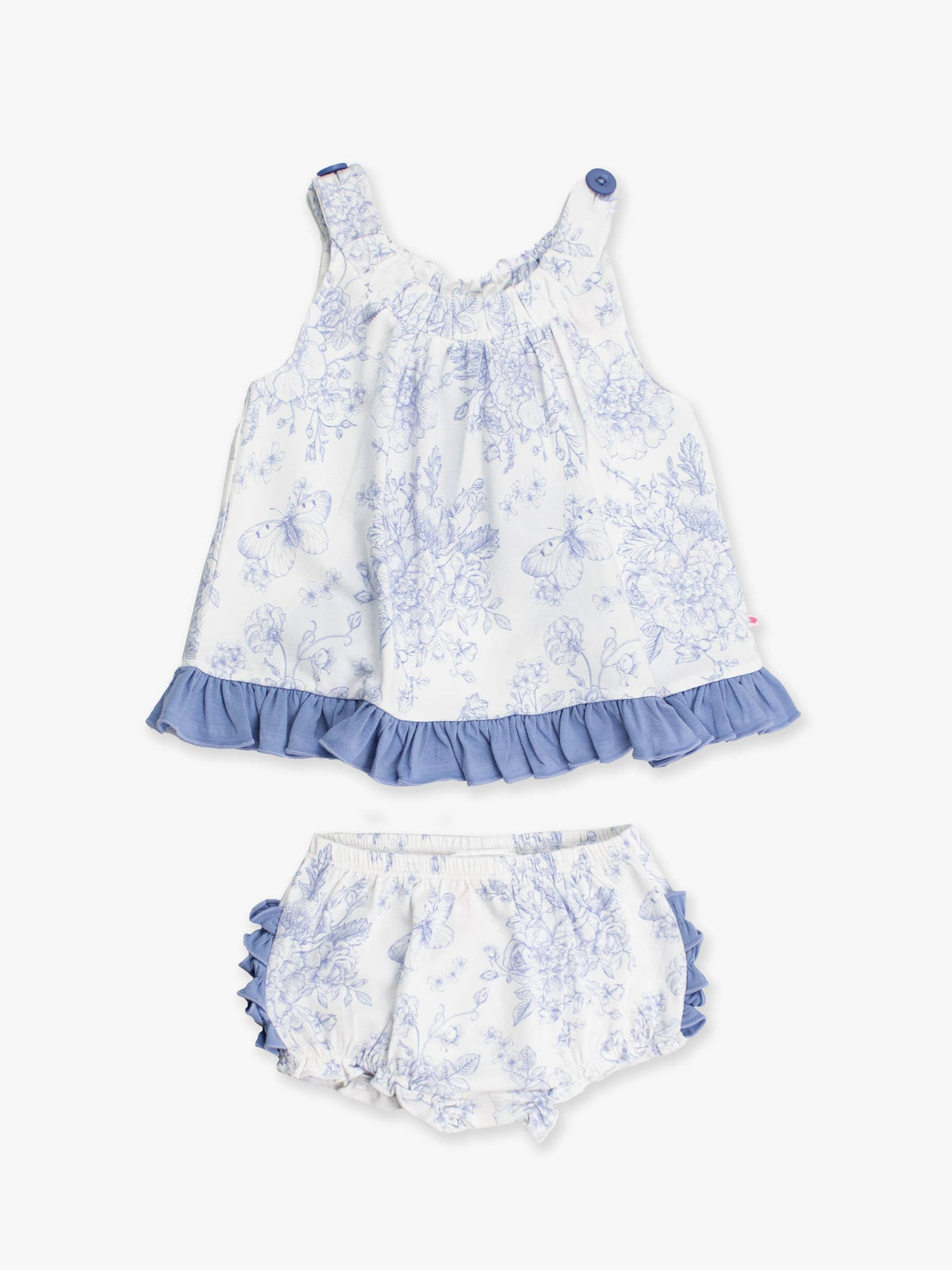 Baby Girls Periwinkle Butterfly Garden Knit Swing Top & Bloomer Set