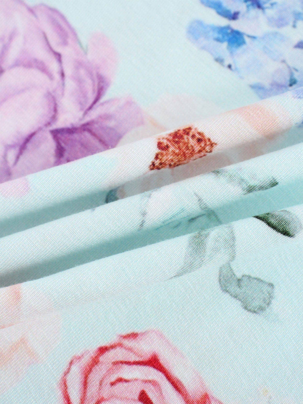 PoshTOT Green Hydrangea Print 2 Piece Short Sleeves PJ Set