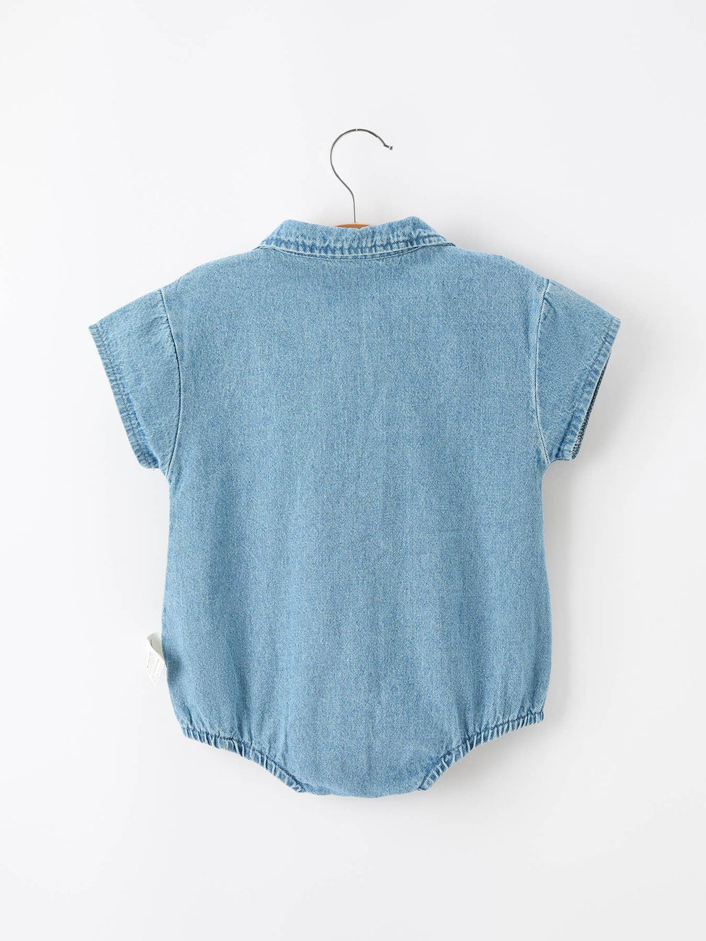 Baby Boy Denim Romper Short Sleeve Polo Bodysuit
